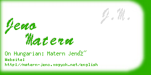 jeno matern business card